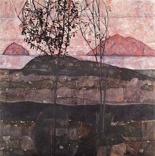 Egon Schiele Untergehende Sonne Wandbild