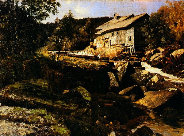 Carl Schuch Muehle bei Saut du Doubs Wandbild