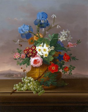 Johann Georg Seitz Stillleben mit Frucht und Rosen Wandbild