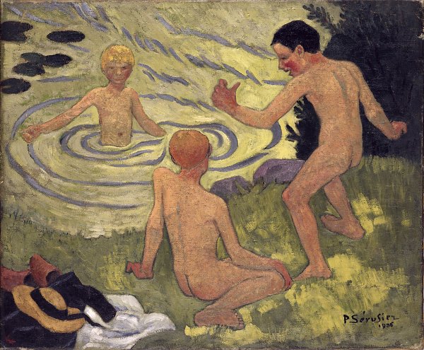 Paul Serusier boys on a river bank Wandbild