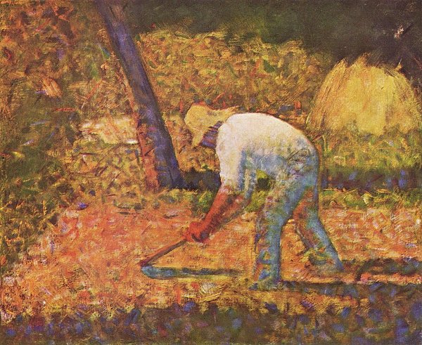 Georges Seurat Bauer mit Hacke Wandbild