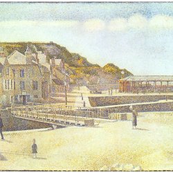 Georges-Seurat-Bruecke-und-Hafen-von-Port-en-Bessin