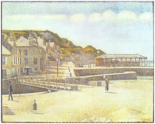 Georges Seurat Bruecke und Hafen von Port en Bessin Wandbild