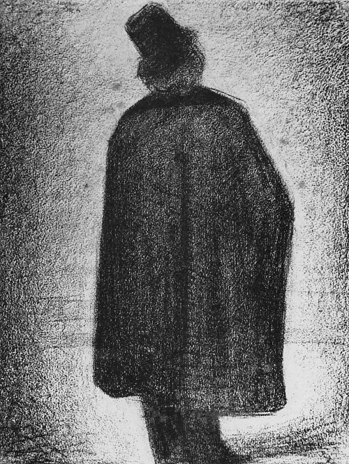 Georges Seurat Mann mit Umhang und Zylinder Wandbild