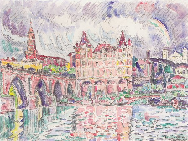 Paul Signac Blick auf Montauban bei Regen Wandbild
