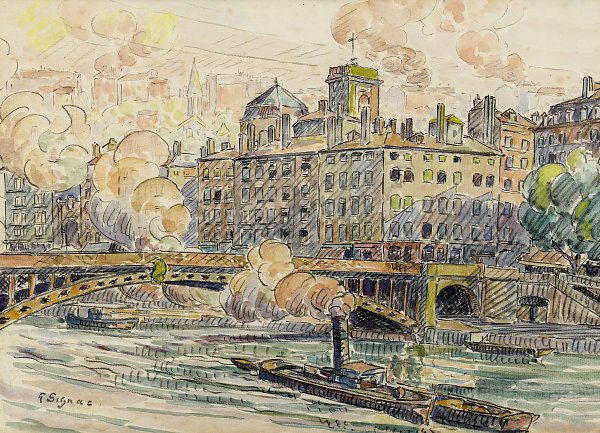 Paul Signac Pont de la Feuillee in Lyon Wandbild