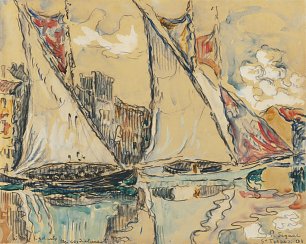 Paul Signac Saint Tropez Sailing Boats on the Shallow Wandbild