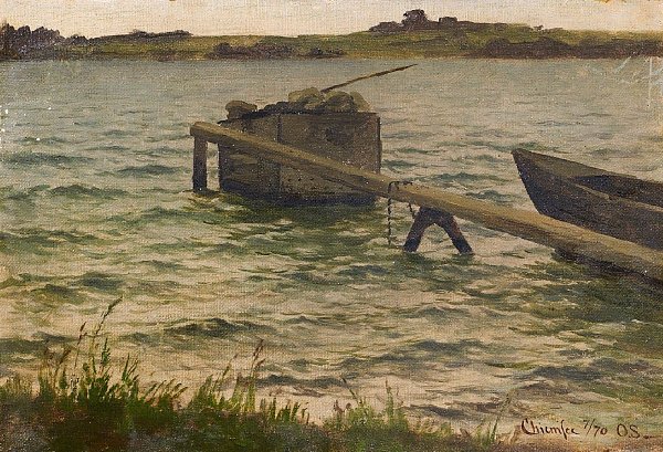 Otto Sinding Bootssteg am Chiemsee Wandbild