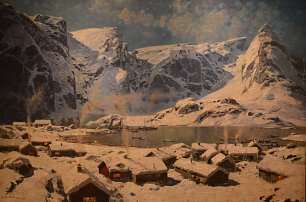 Otto Sinding Winter Reine In Lofoten Wandbild
