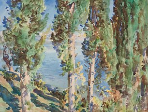 John Singer Sargent Corfu Cypresses Wandbild