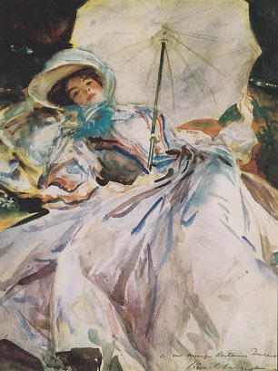 John Singer Sargent Dame mit Sonnenschirm Wandbild