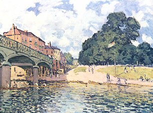 Alfred Sisley Bruecke von Hampton Court Wandbild