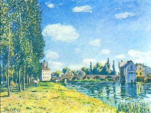 Alfred Sisley Bruecke von Moret im Sommer Wandbild