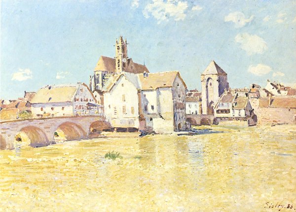 Alfred Sisley Bruecke von Moret in der Morgensonne Wandbild