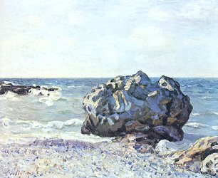 Alfred Sisley Bucht von Langland mit Felsen Wandbild