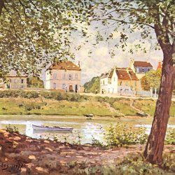 Alfred-Sisley-Dorf-am-Ufer-der-Seine