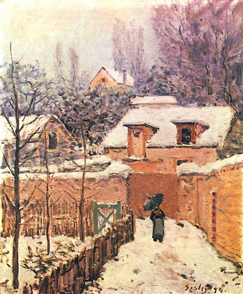 Alfred Sisley Garten im Louviciennes im Schnee Wandbild