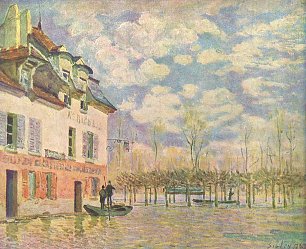 Alfred Sisley Kahn in der Ueberschwemmung Wandbild