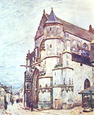 Alfred Sisley Kirche von Moret nach dem Regen Wandbild