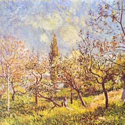 Alfred-Sisley-Obstgarten-im-Fruehling