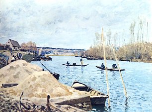 Alfred Sisley Seine bei Port Marly mit Sandhaufen Wandbild