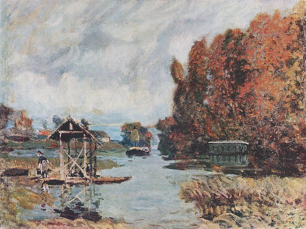 Alfred Sisley Waescherinnen von Bougival Wandbild