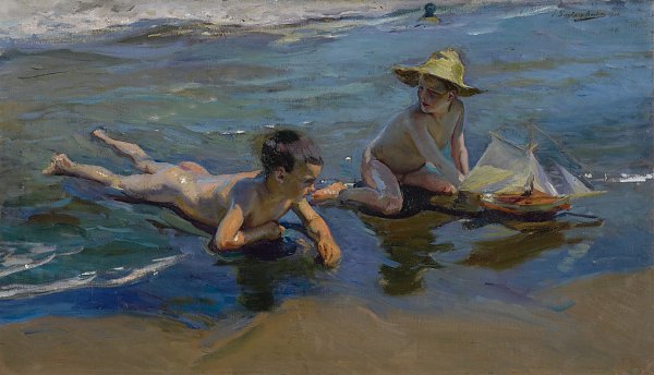Joaquin Sorolla CHILDREN PLAYING ON THE BEACH Wandbild