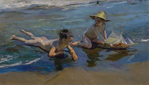 Joaquin Sorolla CHILDREN PLAYING ON THE BEACH Wandbild