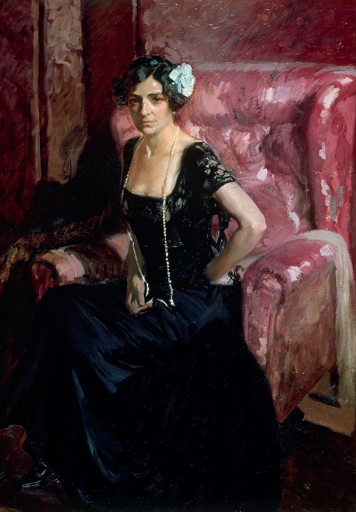 Joaquin Sorolla Clotilde in Evening Dress Wandbild