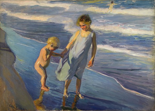 Joaquin Sorolla DOS NINOS EN UNA PLAYA Wandbild