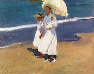 Joaquin Sorolla En la playa Wandbild