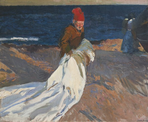 Joaquin Sorolla GATHERING THE SAIL Wandbild