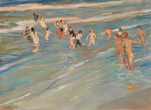 Joaquin Sorolla Ninos jugando en la playa Valencia Wandbild