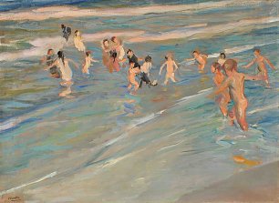 Joaquin Sorolla Ninos jugando en la playa Valencia Wandbild