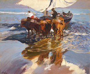 Joaquin Sorolla THE RETURN FROM FISHING Wandbild