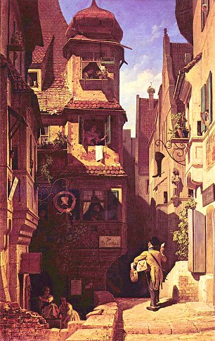 Carl Spitzweg Der Briefbote im Rosenthal Wandbild