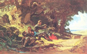 Carl Spitzweg Don Qiuchotte und Sancho Pansa Wandbild