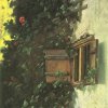 Carl-Spitzweg-Hauswand-mit-Stallfenster-und-mit-Rosen-beranktem-Spalier