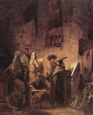 Carl Spitzweg In der Synagoge Wandbild