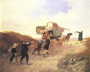 Carl Spitzweg Reisende Komoedianten Wandbild