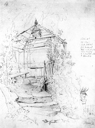 Carl Spitzweg Gartenhaeuschen Wandbild