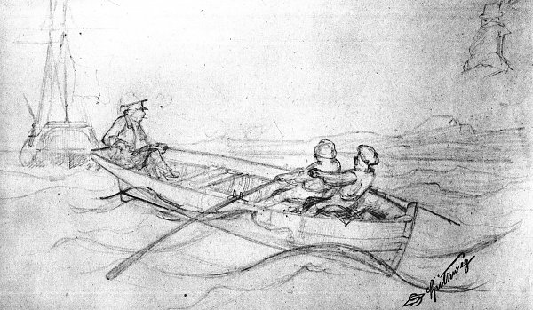 Carl Spitzweg Studienblatt mit sieben Grotesken Wandbild