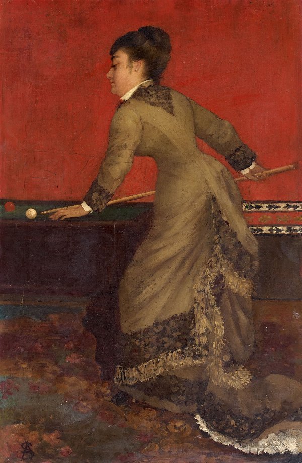 Alfred Stevens Elegantes Billiardspiel