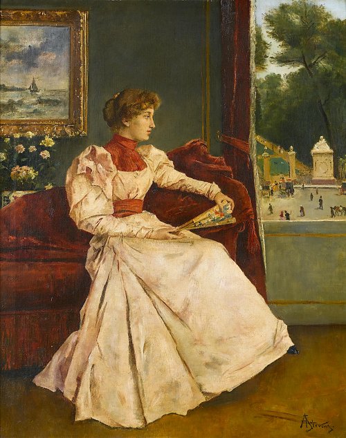 Alfred Stevens Zuhause Wandbild