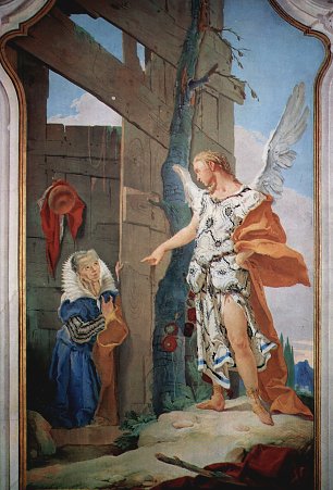 Tiepolo Bischofspalast in Udine Sarah und der Engel Wandbild