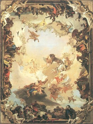 Tiepolo Wuerzburg Residenzschloss Skizze fuer die Treppenhausdecke Wandbild