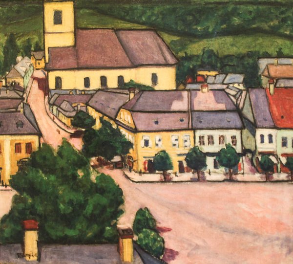 Lajos Tihanyi Main Square in Nagybanya Wandbild