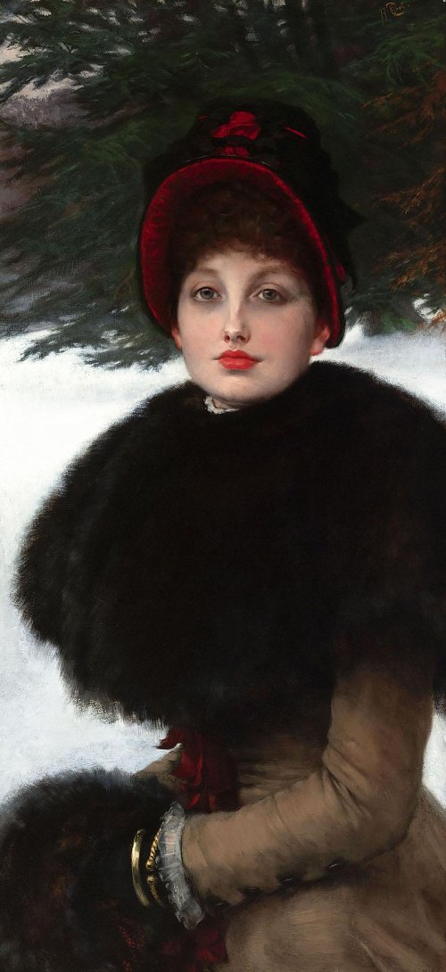James Tissot A Winters Walk Wandbild