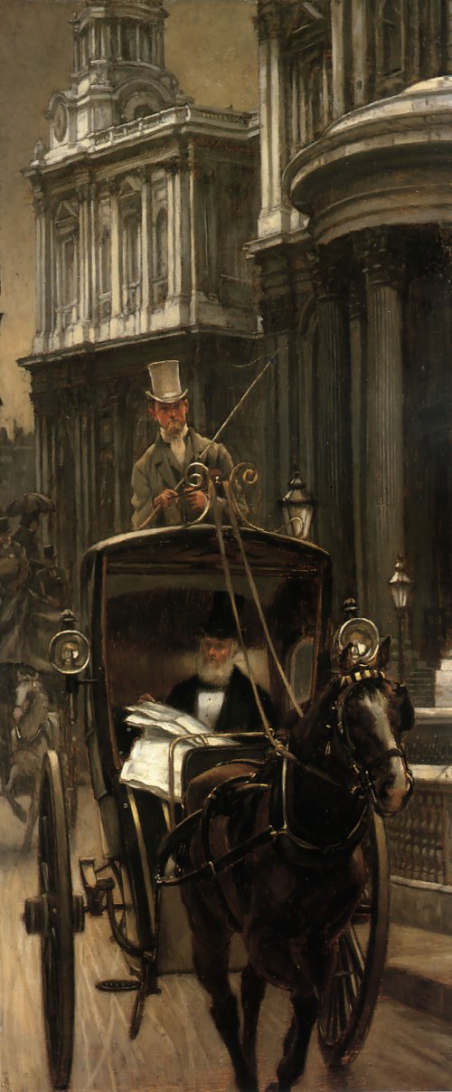 James Tissot Going to Business Wandbild