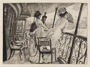 James Tissot The Gallery of H M S Calcutta Souvenir of a Ball on Shipboard Wandbild